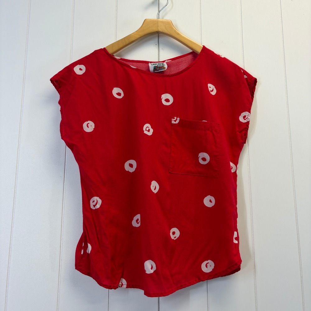 Vintage California Krush Y2K Summer Top Women Size M Mod Rockabilly Lightweight